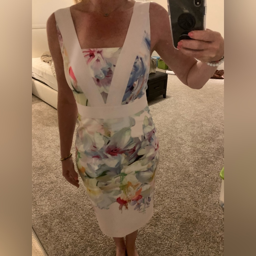 Pale pink floral Ted Baker Dress